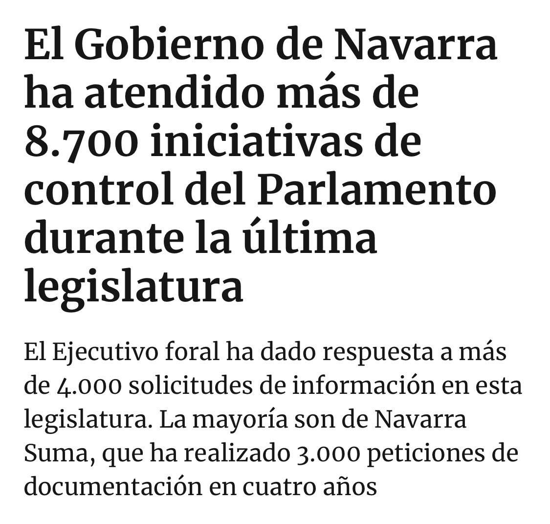 javierremirez's tweet photo. 🏛️El @gob_na ha atendido más de 8.700 iniciativas de control del @parlamentoNA durante la última legislatura.
✅Se ha dado respuesta a más de 4.000 solicitudes de información en esta legislatura.
#Transparencia #ControlDemocratico
📰@NoticiasNavarra @ibaifer https://t.co/siKrF417yA