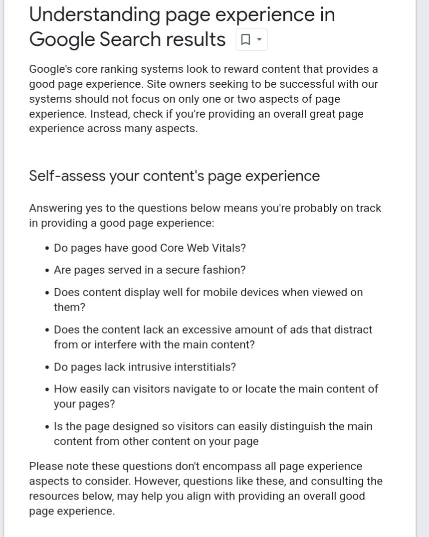 Marie_Haynes's tweet image. Hmmm... I think the message has been confused. I wish Google was more clear in how they delivered it.

Page experience, core web vitals and all that still matters. They&apos;re just not their own system anymore.

Here&apos;s the new documentation.

developers.google.com/search/blog/20…