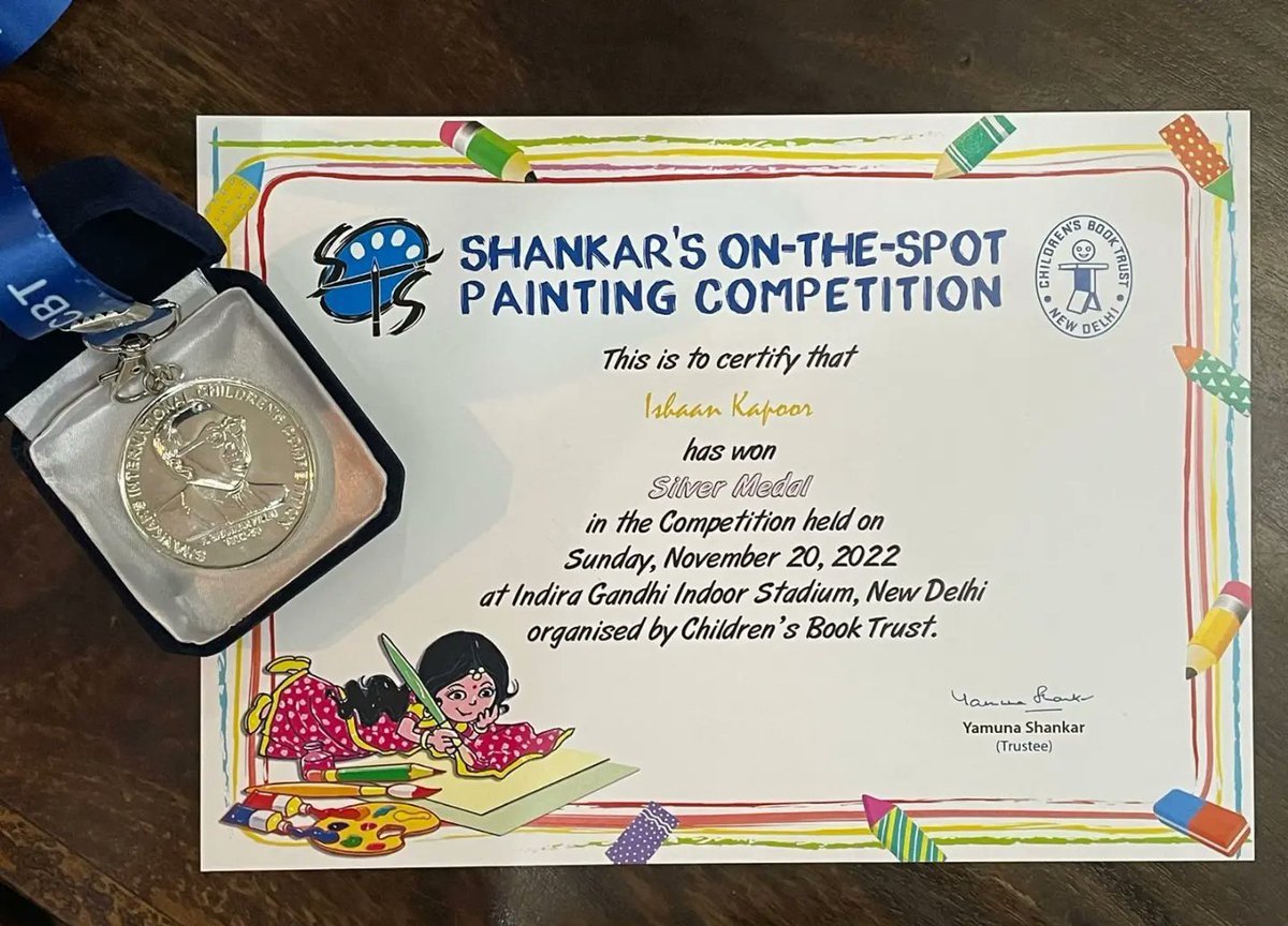 dppschool_se's tweet photo. ISHAAN KAPOOR #class XIA #SilverMedal #Shankarsonthespot #2022paintingcompetition.
#Heartiestcongratulations.
#painting #paintings #paintingoftheday #paint #competition #art #dpps #ShSanjayArora #CPDelhi #Talentandcreativity #atmadesh #Dependra_Pathak #DPPS #rubymalhotra https://t.co/27w9d6pyuX