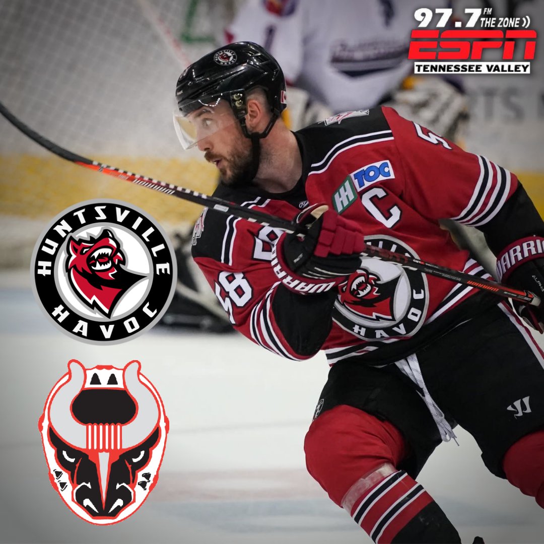 977ESPN's tweet photo. 🏒SPHL Playoffs🥅
Huntsville Havoc vs Birmingham Bulls Hockey

⏰: 7PM
📻: https://t.co/aRBziRsOjX https://t.co/WWjonaLvq9