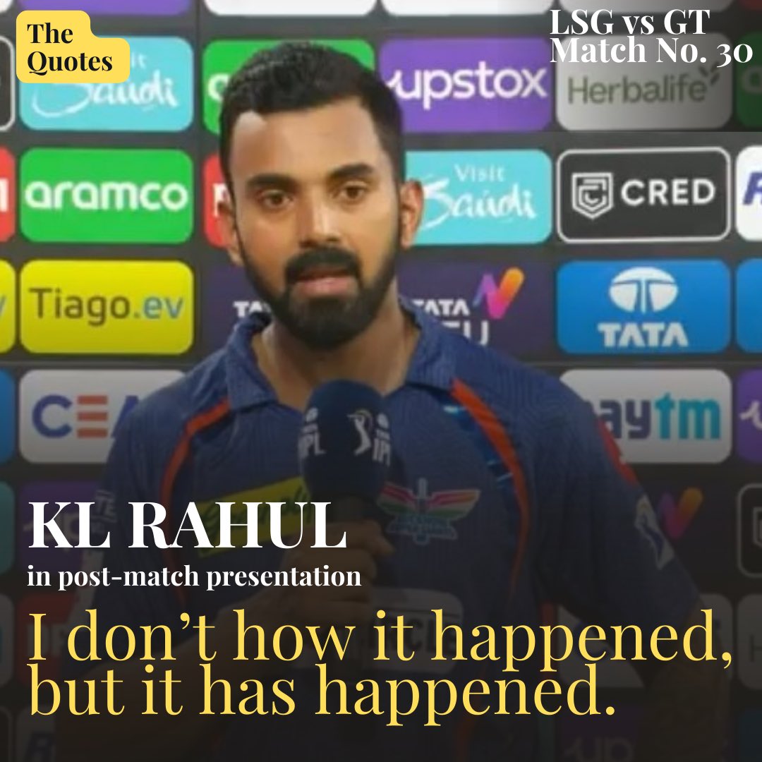 TheQuotesLive's tweet photo. Lucknow skipper KL Rahul is shocked after his side faltered big time against Gujarat Titans. 

📸: Jio Cinema

#KLRahul #LucknowSuperGiants #LSGvsGT #IPL2023 #Crickettwitter https://t.co/Vjdz8oHWDY