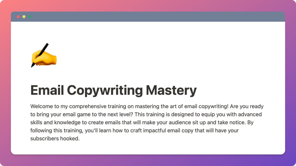 Email marketing is useless without strong copywriting.

I’ve put together an in-depth training on copywriting for email marketing.

This is easily worth $2000+

Want a FREE copy? 
👉 Retweet and Comment “YES” and I'll DM it to you

(Must be following so I can send)