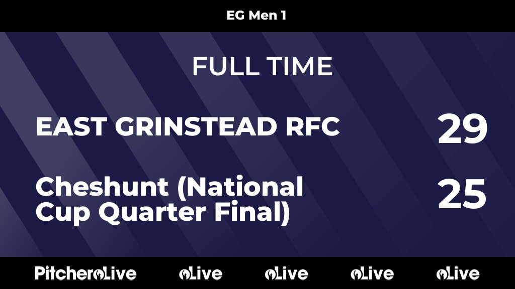 FULL TIME: EAST GRINSTEAD RFC 29 - 25 Cheshunt (National Cup Quarter Final)
#EASCHE #Pitchero
egrfc.com/teams/142068/m…