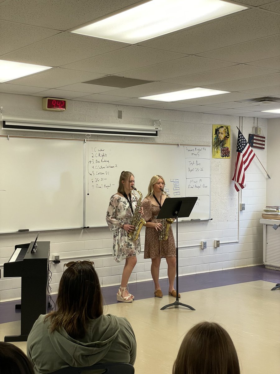 bison_band's tweet photo. Katelynn Blomstedt and Bailey Greving Saxophone Duet https://t.co/bCIl2zFgOK