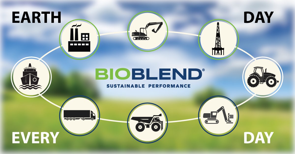 BioBlend's tweet photo. Operate like it’s #EarthDay every day! BioBlend offers best in class #biobased and #sustainable, #HydraulicFluids, #GearOils and #Greases plus #DustSuppressants and other specialty products for every industry.
#heavyequipment #dredging #mining #oilandgas #energy #drilling #rail https://t.co/jRa0mgmZss