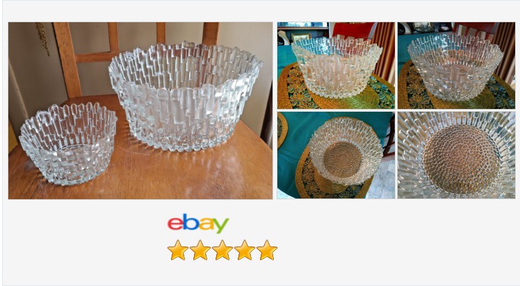 sonupsales's tweet photo. Large Mid Century KELONIA ART GLASS Salad BOWL Glacial Icicle Polar Ice Chip Dip | eBay #MCM #chipanddip #dips #party #gettogether #retro #mod #glacial #ice #icycle 
https://t.co/1YLPrMOIv4 https://t.co/CKYbVPOuNO