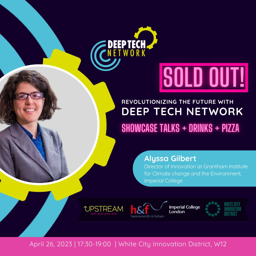 DeepTechEvent's tweet photo. "Excited to see👏 @AlyssaRGilbert leads the fight for evidence-based environmental policy at 🔬 @Grantham_IC. Her expertise is crucial in the fight against climate change. 🌍💚Tickets for #DeepTechEvent are SOLD OUT! Thanks for your support. 👥#EnvironmentalPolicy #ClimateAction https://t.co/33ybP8lEe4