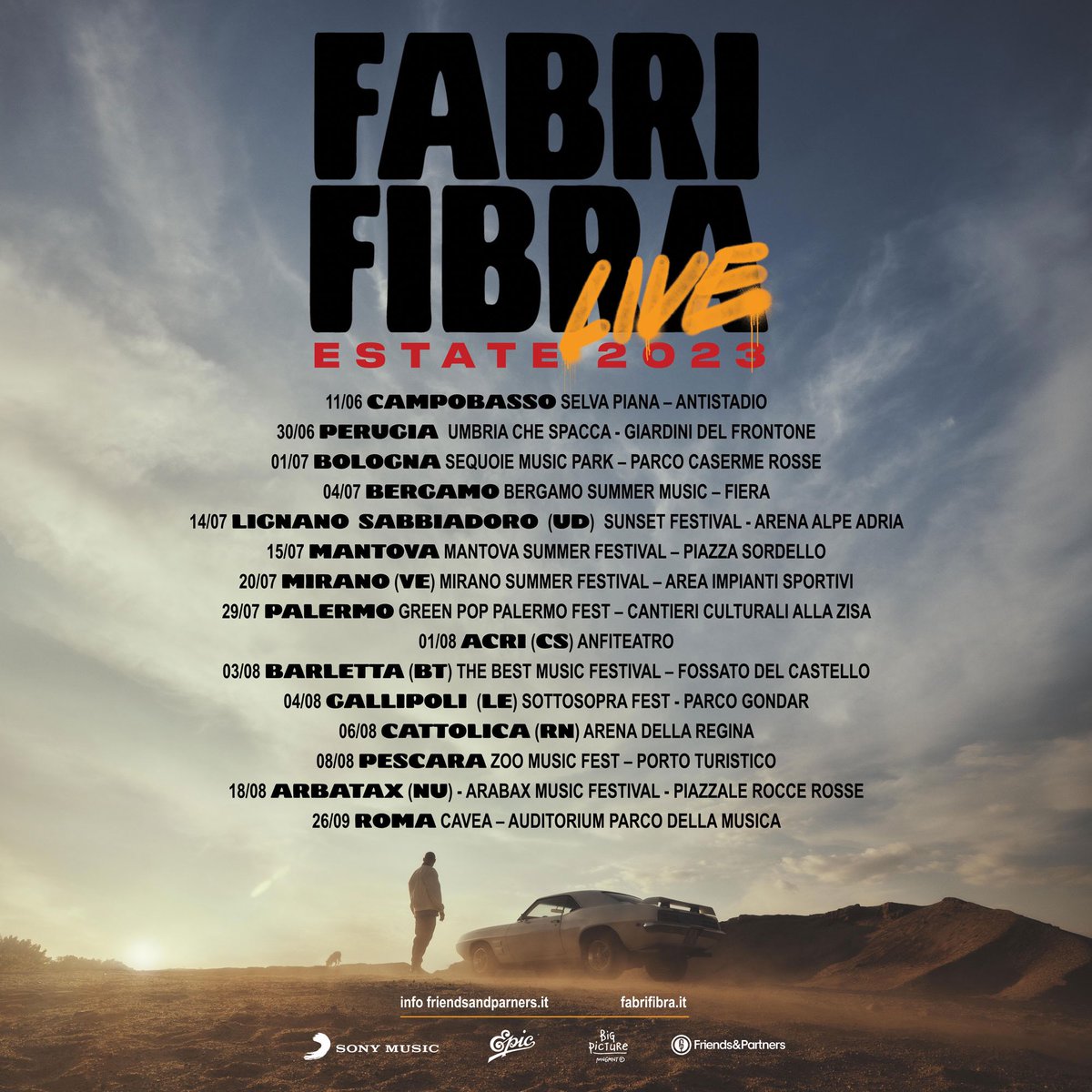 Estate 2023: riparte il tour. 

Chi viene, dove?

Link prevendite: friendsandpartners.it/in-tour/estate…