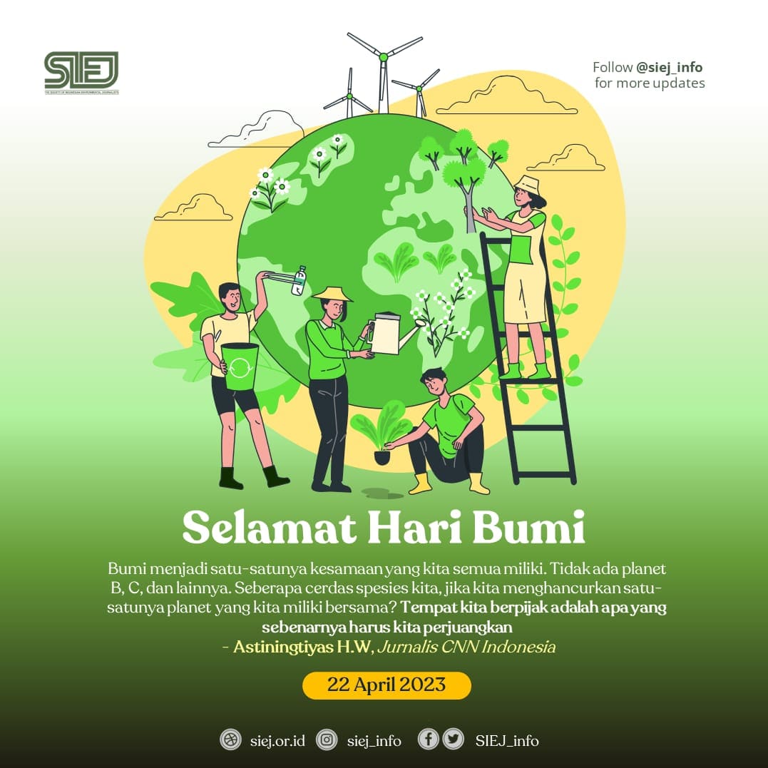 SIEJ_info's tweet photo. Tempat kita berpijak adalah apa yang sebenarnya harus kita perjuangkan - Astiningtiyas H.W @astyashanum, Jurnalis CNN Indonesia @CNNIndonesia

Selamat Hari Bumi

#HariBumi2023 #EarthDay2023 #FitrahBumi #DepatiProject #JurnalisLingkungan #SIEJ https://t.co/UAd0qLDzP6