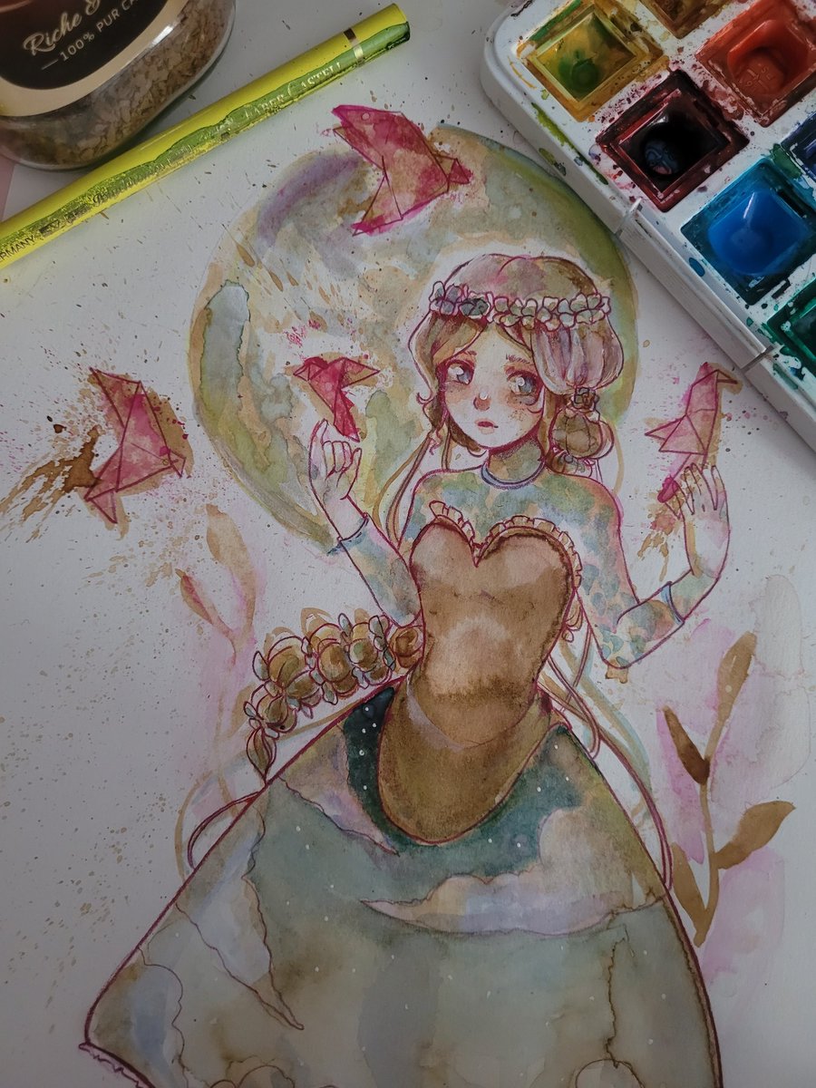 NonoDessin's tweet photo. Du café et de l'aquarelle ~ https://t.co/QHXAkVx57w