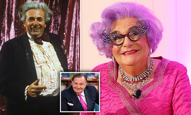 DailyMailUK's tweet photo. Barry Humphries is remembered as a comic genius as creator of Dame Edna Everage dies at 89 https://t.co/dnAbahwQil https://t.co/5tm1uytCVZ