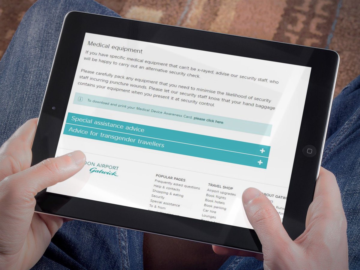 Rachel Crawford (@semarroy72) on Twitter photo Fantastic news from <a href="/Gatwick_Airport/">London Gatwick LGW</a> who has added the #medicaldeviceawarenesscard to their website. Gatwick said, “We are keen to ensure staff and those traveling with medical devices/equipment are aware of the correct process.” 👏🏼
gatwickairport.com/at-the-airport… Fantastic news from <a href="/Gatwick_Airport/">London Gatwick LGW</a> who has added the #medicaldeviceawarenesscard to their website. Gatwick said, “We are keen to ensure staff and those traveling with medical devices/equipment are aware of the correct process.” 👏🏼
gatwickairport.com/at-the-airport…
