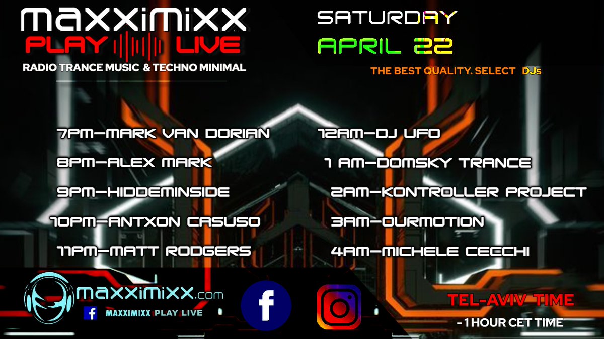 mattrodgersdj's tweet photo. I’m part of a great line-up tonight on Maxximixx Play Live, Saturday’s line-up is on the flyer (times are IST, UK is -2 hrs)

Catch TranceFused 134 at 9pm UK (10pm CET), the link is https://t.co/0vyJ511nSF

#Trance #TranceFamily #TranceFused #TF134 https://t.co/N46gSa9ti7