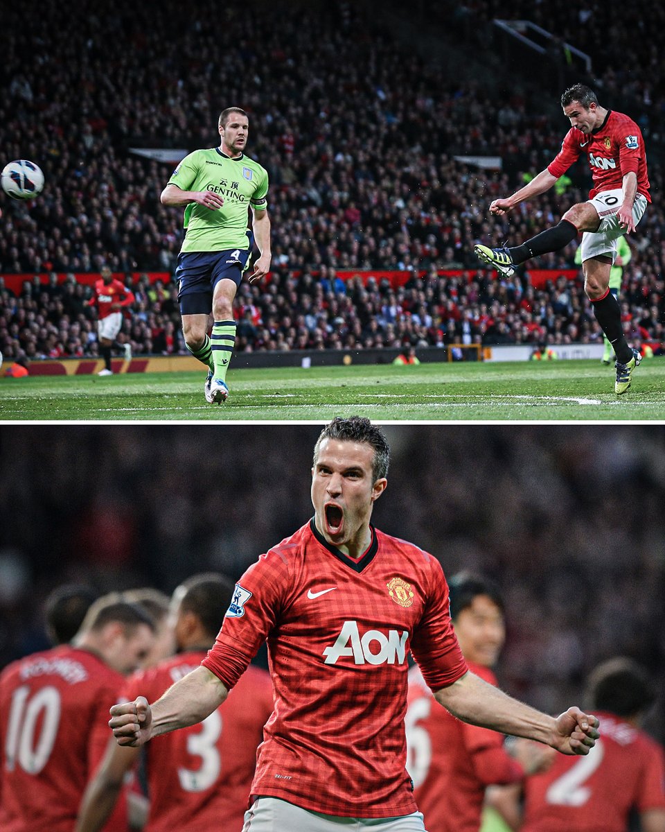 10 years ago today, Robin van Persie scored a hat trick against Aston Villa to seal Man United's last Premier League title:

1st goal - The title 🏆
2nd goal - Goal of the season ⚽️
3rd goal - Golden boot ⭐️