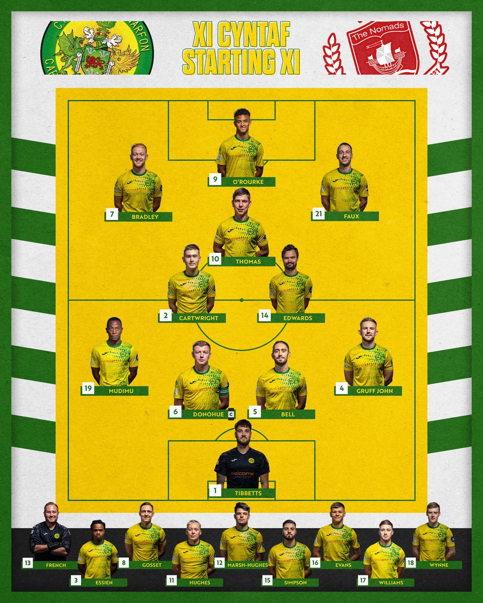 GwionThomas's tweet photo. 🟡🟢 Gutted bo’ fi methu neud hi i Aber heddiw gan mai hon fydd fy gêm olaf o bosib yn creu graphics @CaernarfonTown. 
Er fod y tymor ddim wedi mynd yn grêt ar y cae, dwi di dysgu gymaint o’r profiad a fedra i ond diolch i bawb sy’n rhan o’r clwb, yn enwedig Paul, Ger a Fish 🟡🟢 https://t.co/92IjrbZ6rC