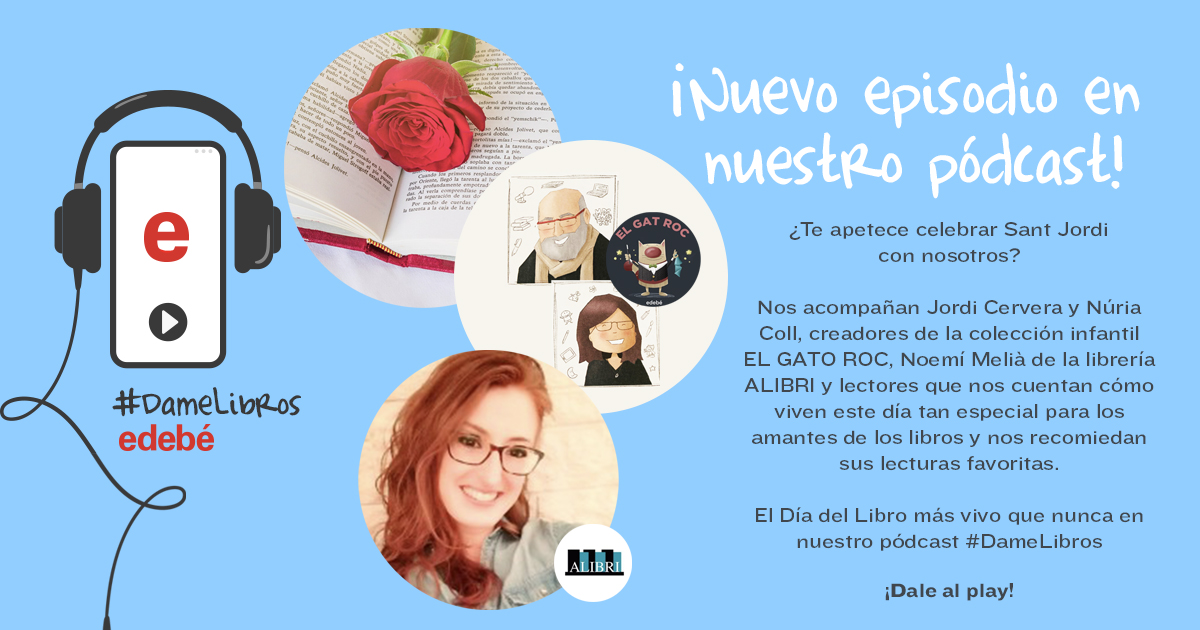 GRUPOEDEBE's tweet photo. 📖🌹🎙️ ¡El #DíaDelLibro más vivo que nunca en nuestro pódcast #DameLibros! Dale al play y escucha cómo viven este día único autores, lectores y libreros. @JordiCervera @LibreriaALIBRI 

▶️ https://t.co/FalNmKcIU1 https://t.co/2WIVghecQh
