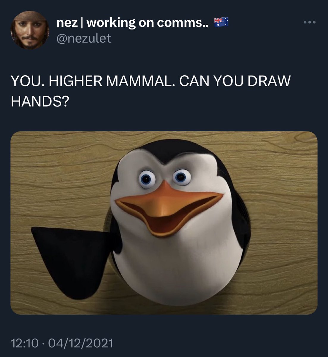 bagplants's tweet photo. with this penguin going around i wanna remind you all of the first and best use of the format https://t.co/qYajswFvVT
