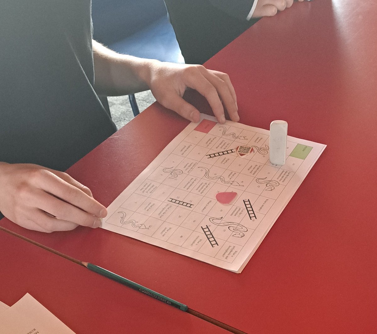 MissPurbrick's tweet photo. Friday saw the last lesson with my National 5 class as they start their study leave. We had a great last period full of revision games: concept pong, snakes and ladders, and puzzles! Best of luck in your exams, you've been a great group to work with! 🤩 https://t.co/ARvzMxIJsa