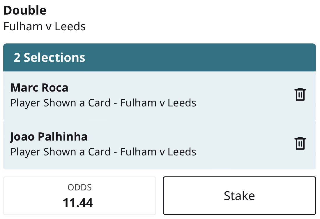 The Football Card Tipster on Twitter "Fulham vs Leeds United Card Bets 🟨🟥"