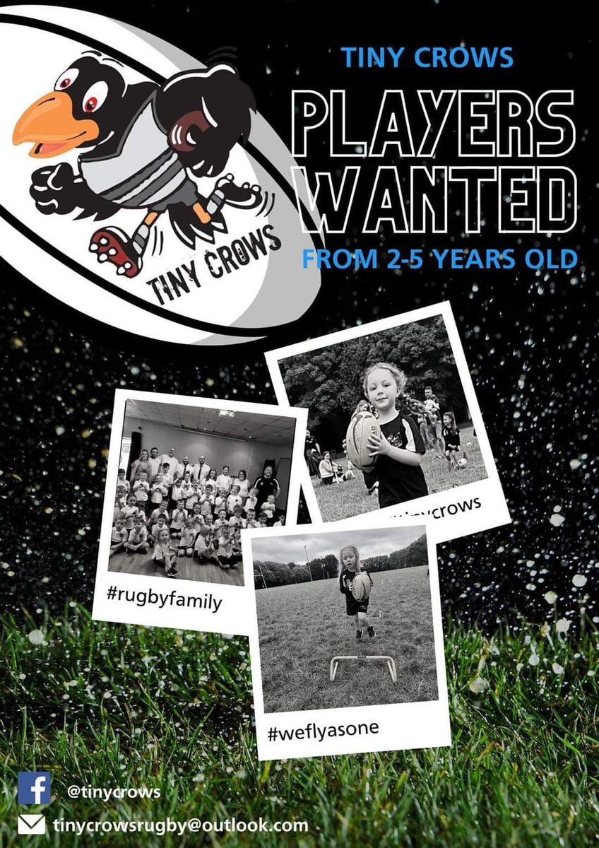 Our Tiny Crows are looking for the next generation of Cwmbran RFC Rugby players 🏉
<a href="/Torfaenfis/">TorfaenFIS</a> <a href="/CwmbranLife/">CwmbranLife</a>  <a href="/torfaenplayserv/">Chwarae Torfaen Torfaen Play Service</a>