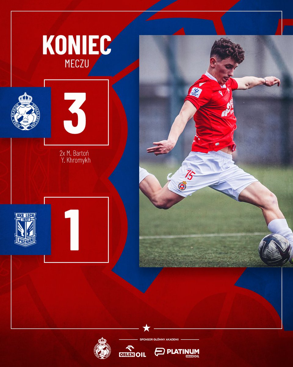 𝐂𝐋𝐉 𝐔-𝟏𝟗: Koniec spotkania! 💥
Zawodnicy Adriana Filipka pokonują Lech Poznań 3:1! ⚽️