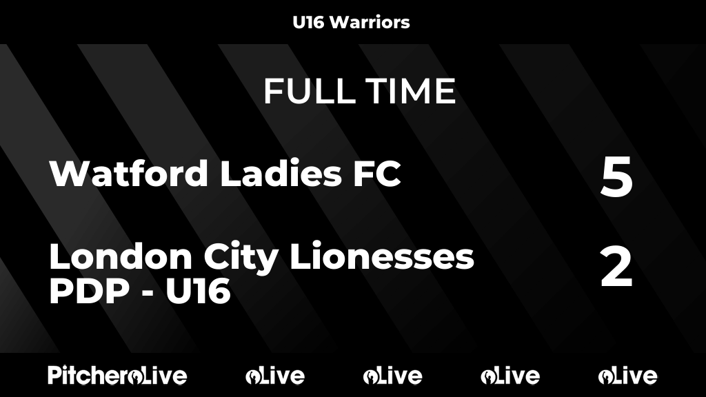 FULL TIME: Watford Ladies FC 5 - 2 London City Lionesses PDP - U16
#WATLON #Pitchero
pitchero.com/clubs/watfordl…