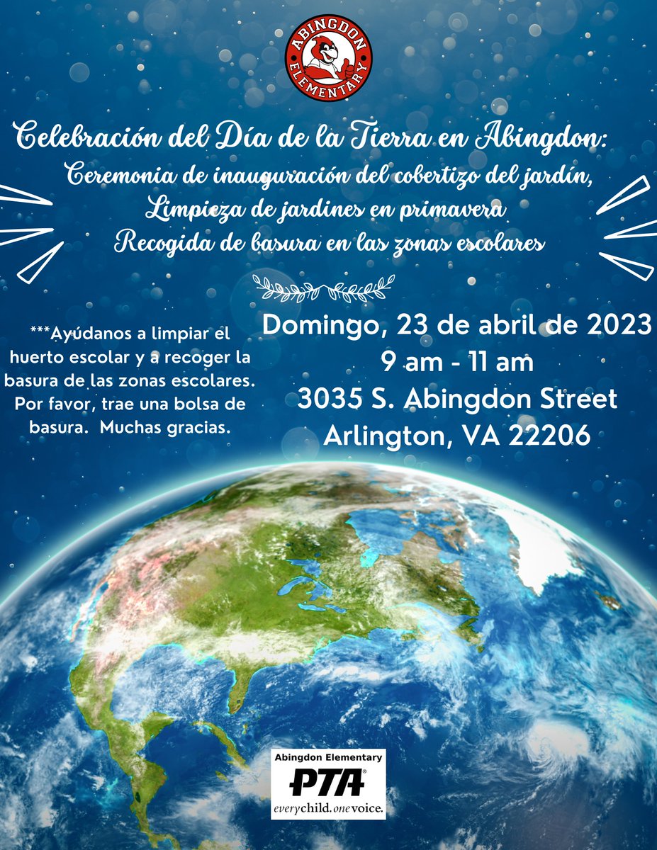 📷You're invited to an Abingdon Earth Day Celebration tomorrow to pick up litter &amp; clean-up the garden.  We'll have a ribbon cutting ceremony to spotlight Yorktown h.s. student &amp; Troop 106 Scout Thomas's phenomenal Eagle Scout project - a custom built garden shed - for Abingdon!