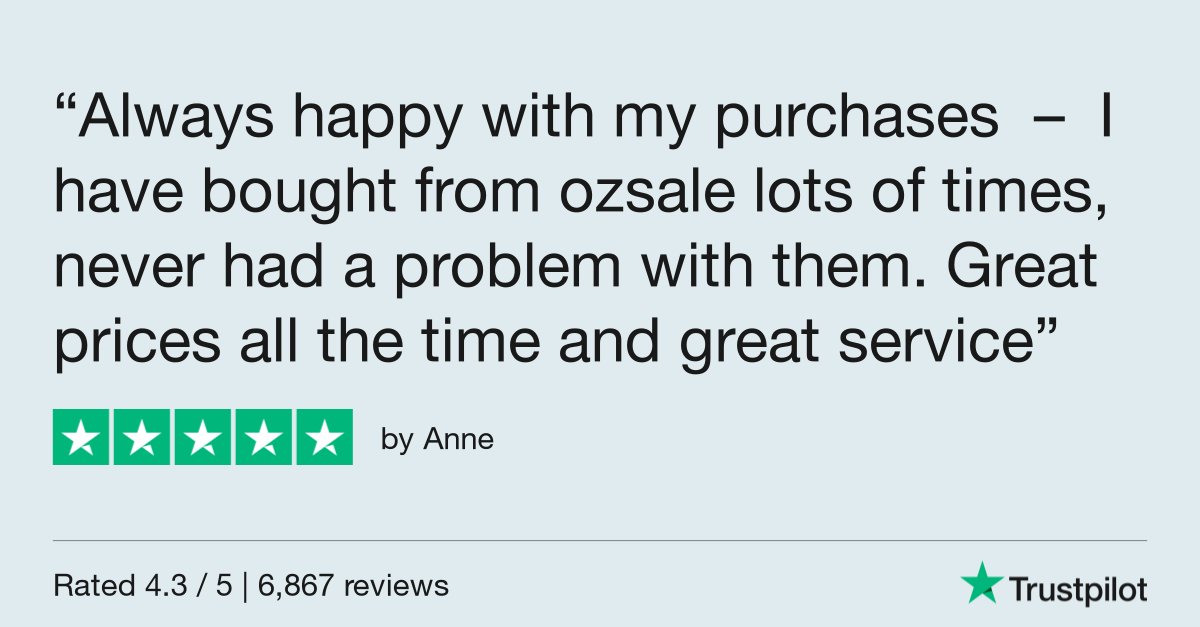 Anne gave OZSALE 5 stars via #Trustpilot trustpilot.com/review/ozsale.…