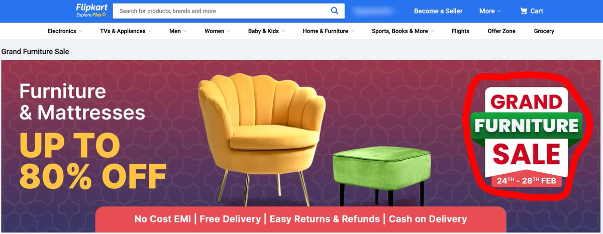 techprovijay's tweet photo. @Flipkart : Please change the dates . Its a 2 month old banner probably 🤪

#Memes #Flipkart #amazon #ecommerce https://t.co/e0T5a7Htvp