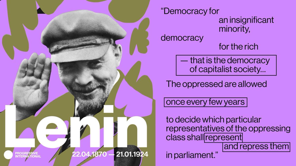 ProgIntl's tweet photo. Today we remember revolutionary thinker and leader Vladimir Lenin, who was born on this day in 1870. https://t.co/U4g52AUNEA