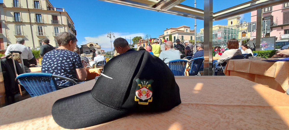 Bb1966Brian's tweet photo. @Wrexham_AFC We'll be watching from sorrento Italy 🇮🇹 what a week to be away from Wrexham 😤fuming. We have found a bar with @btsport 👍Good luck to everyone @Wrexham_AFC and thanks to @RMcElhenney @VancityReynolds @thehumphreyker for everything you have done for our town 🏴󠁧󠁢󠁷󠁬󠁳󠁿🏴󠁧󠁢󠁷󠁬󠁳󠁿🏴󠁧󠁢󠁷󠁬󠁳󠁿 COYR. https://t.co/uJlhA0Bq96