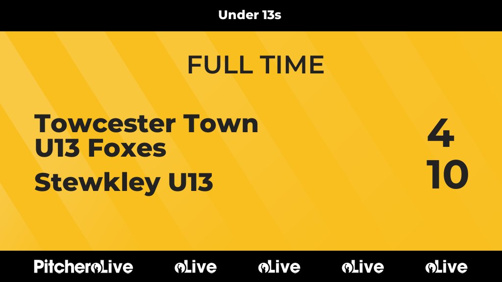 stewkleyfc's tweet photo. FULL TIME: Towcester Town U13 Foxes 4 - 10 Stewkley U13
#TOWSTE #Pitchero
https://t.co/5xnniibX1o https://t.co/QLZ1CyqwMy