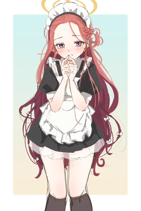 #ブルアカメイドユズかわいい!新衣装おめでとう～!! 