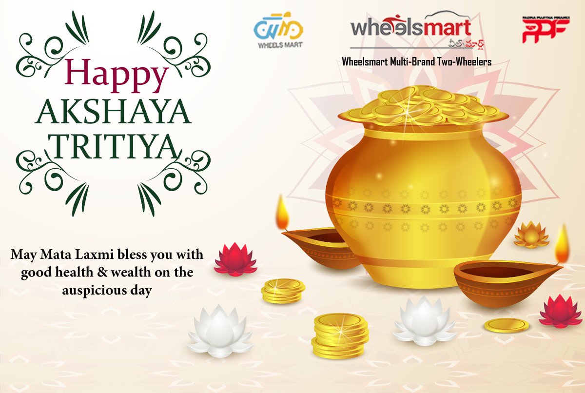 wheelsmart_'s tweet photo. May God unlock new doors of happiness and prosperity for you and your family on the auspicious occasion of Akshaya Tritiya.

#AkshayaTritiya #Auspicious #Gold #Wealth #Health #Happiness  #Prosperity #AkshayaTritiya2023 https://t.co/5RW3bICX5F