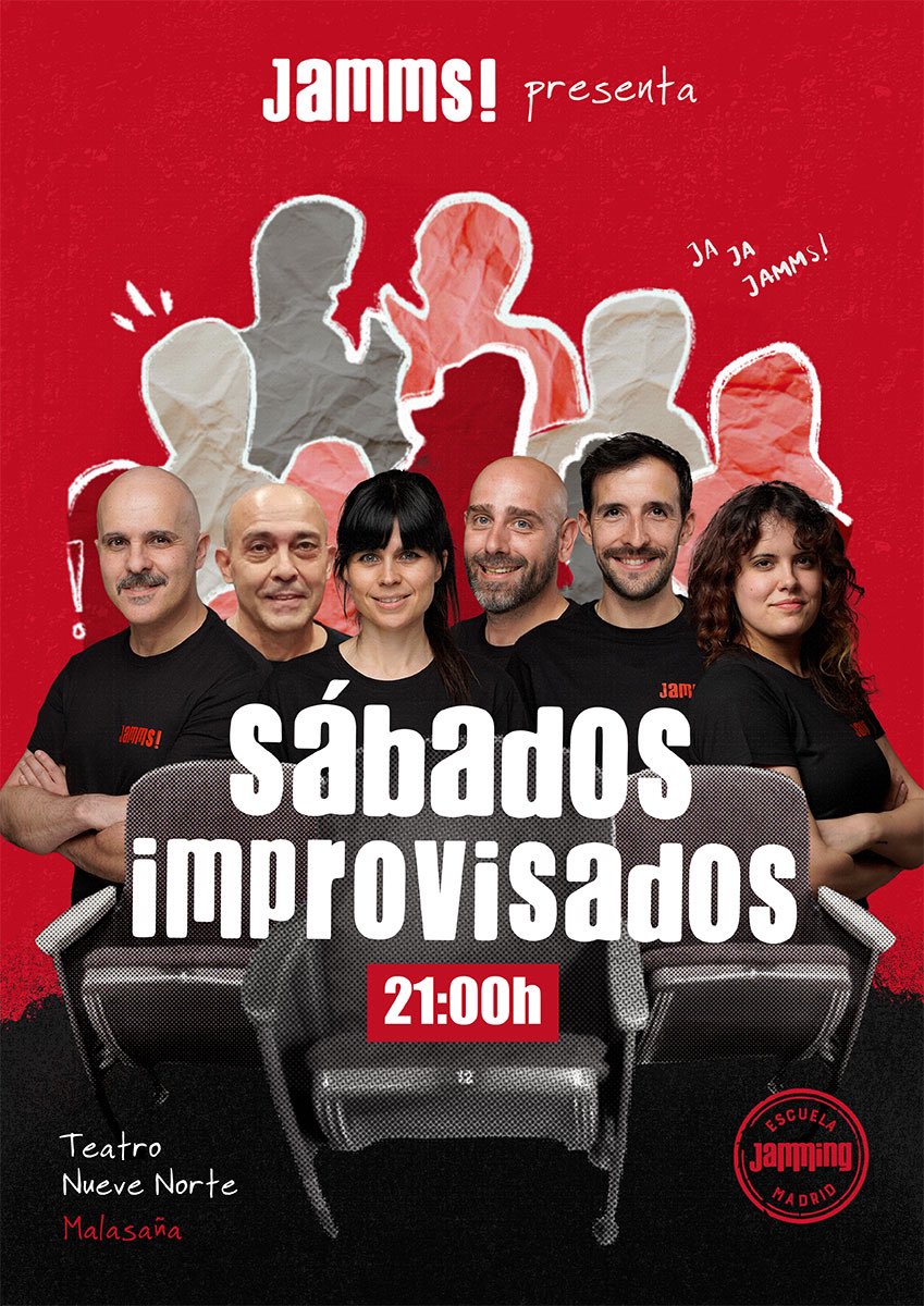 ¡PENÚLTIMO SÁBADO! La impro de <a href="/jamms_teatro/">Jamms!</a> va a hacer las delicias de los amantes del género. Rapidez, ingenio y toneladas de risas. Brutal. Entradas para hoy en atrapalo.com/entradas/sabad…