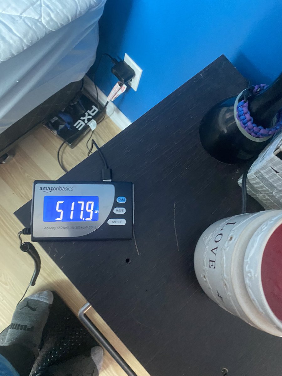 ChefBonesNS's tweet photo. Here it is my Saturday weight in. Last week I was 524 pounds this week I am 517 pounds I lost this week I was 7 pounds. Thank you to everyone who has shown me  support this week. Your helped me get these extra pounds. I am now 18 pounds away from never seeing 500 pounds again. https://t.co/YXmVLvablH