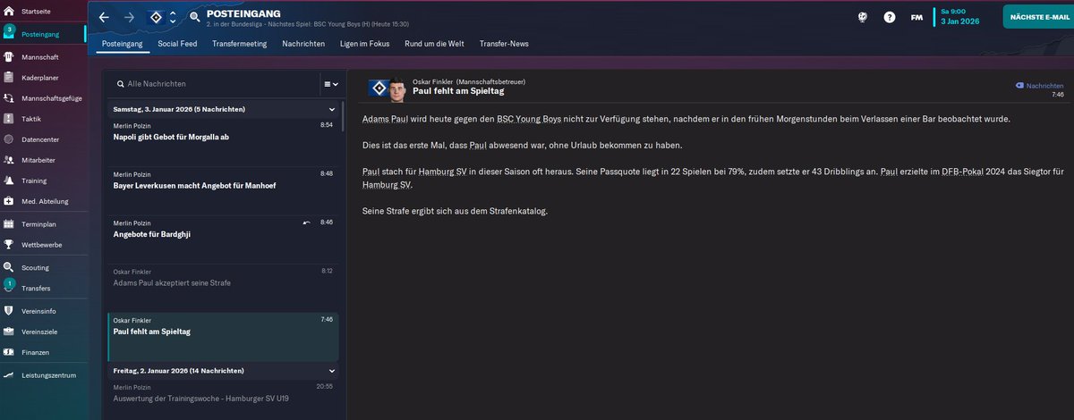 Da hat man mal ein absolut geiles Talent in den eigenen Reihen, welcher aus dem eigenen Nachwuchs ist und dann sagt der #FM23 einfach NÖ 

Witz an der Sache ist, dass er Angst hat durch einen DM / ZM ersetzt zu werden. Er ist STÜRMER 🤣

<a href="/lashbob_/">lashbob</a> <a href="/FMzweierkette/">Tery | FM.Zweierkette</a> <a href="/BadeschlappenLP/">Lukas</a>