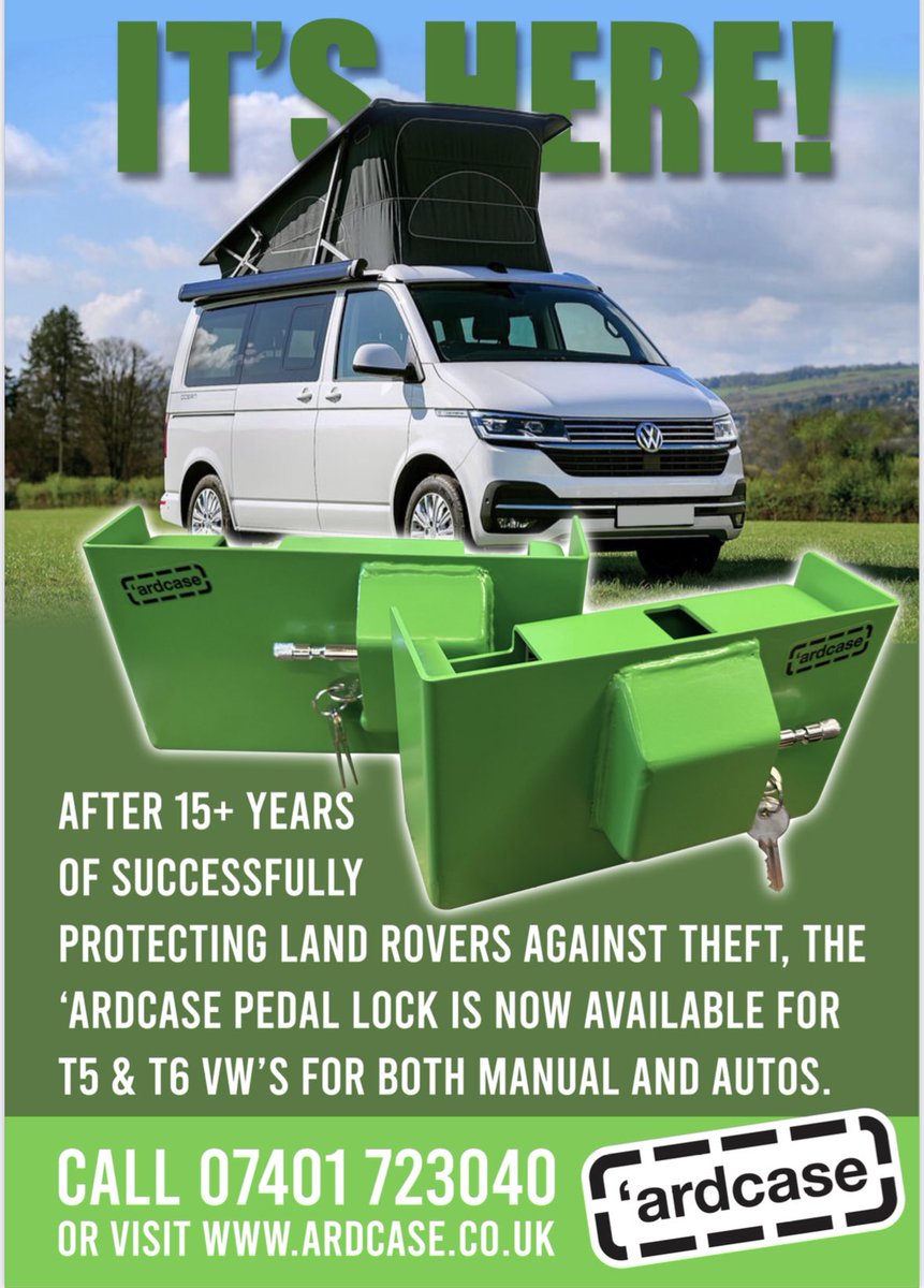 Landybitsnbobs's tweet photo. Available now! ardcase pedal locks for your T5 / T6 #VW #camper #vwcamper #campervan call now to order https://t.co/vXkmCSL54s