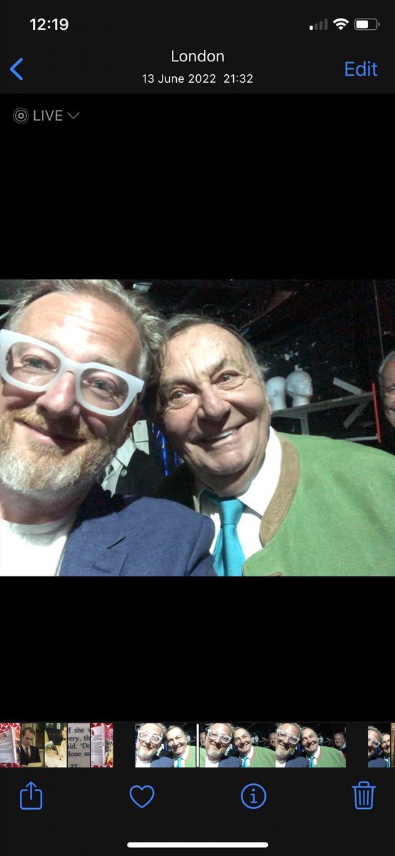 What a supreme talent. The absolute god of mischief. Last summer I got to be Madge for one night only. We linked arms and danced offstage together. Partly to be silly, partly to avoid falling over in the dark. I’ll take that one to the grave.