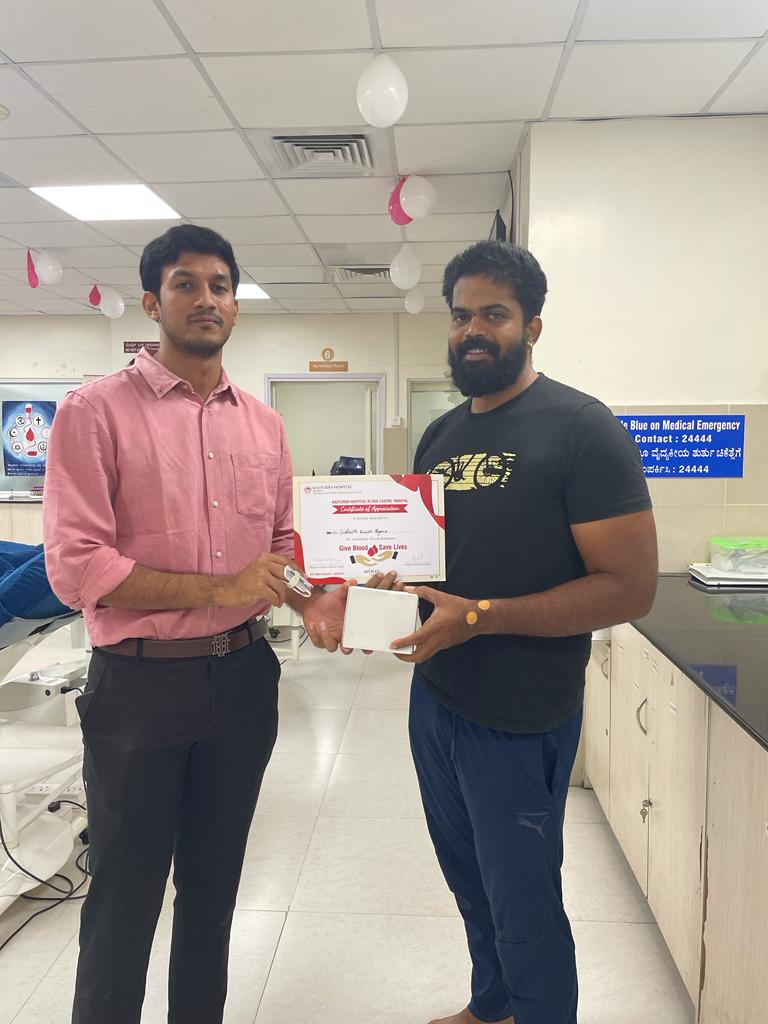 IHBT_Manipal's tweet photo. Donating granulocytes through granulocyte apheresis is a generous and potentially life-saving act, as it can provide a critical treatment option for patients with severe infections. Thanks to Mr Sushanth for donating granulocytes at Kasturba Hospital Blood Center #BloodDonation https://t.co/Zk4rRE8Tuf