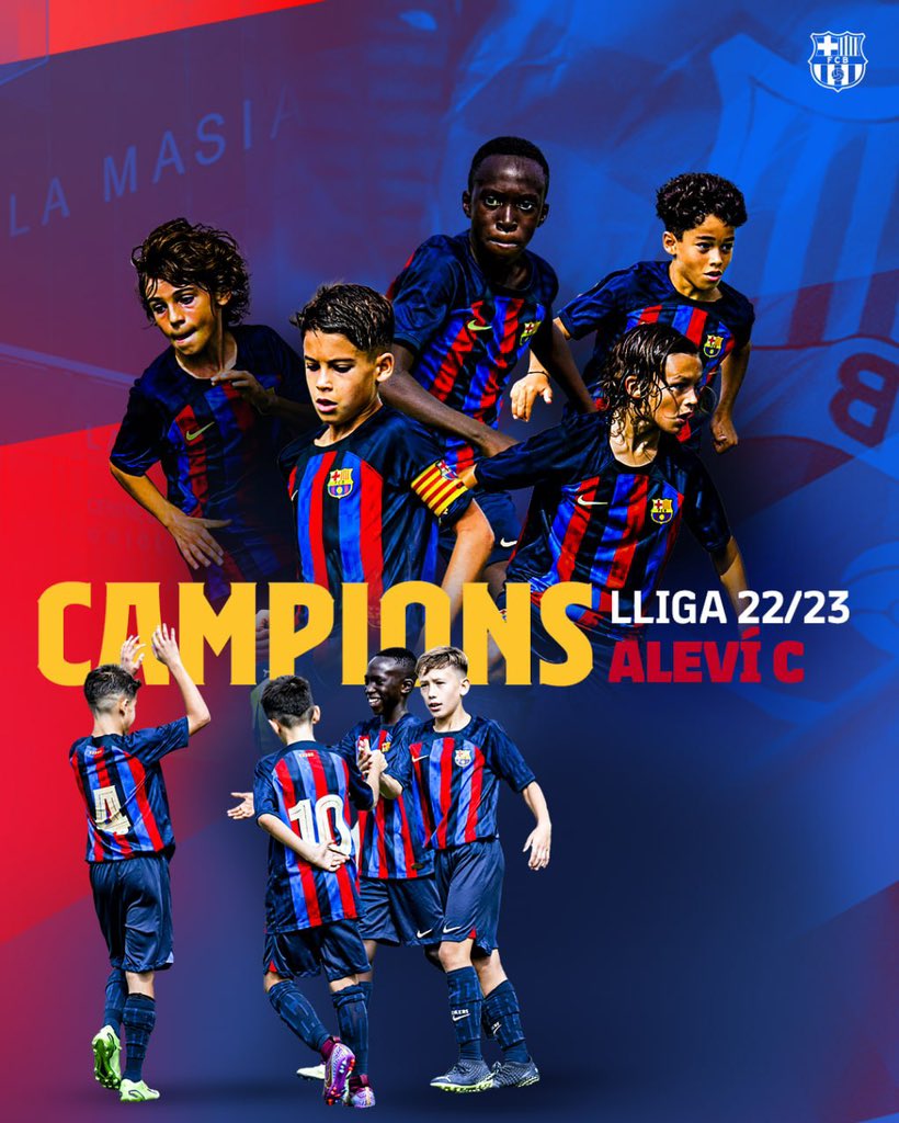 ⌚️ 𝐅𝐈𝐍𝐀𝐋!

🏆 Lliga

⚽️ 𝐀𝐥𝐞𝐯𝐢́ 𝐂 🆚 Escola Gavà (10-1)

🤩 𝐂𝐀𝐌𝐏𝐈𝐎𝐍𝐒 𝐃𝐄 𝐋𝐋𝐈𝐆𝐀

👏 𝐌𝐨𝐥𝐭𝐞𝐬 𝐟𝐞𝐥𝐢𝐜𝐢𝐭𝐚𝐭𝐬, 𝐄𝐐𝐔𝐈𝐏! Quina gran temporada que esteu fent que de ben segur us serveix per a la vostra formació! 

#FCBMasia 💙❤️