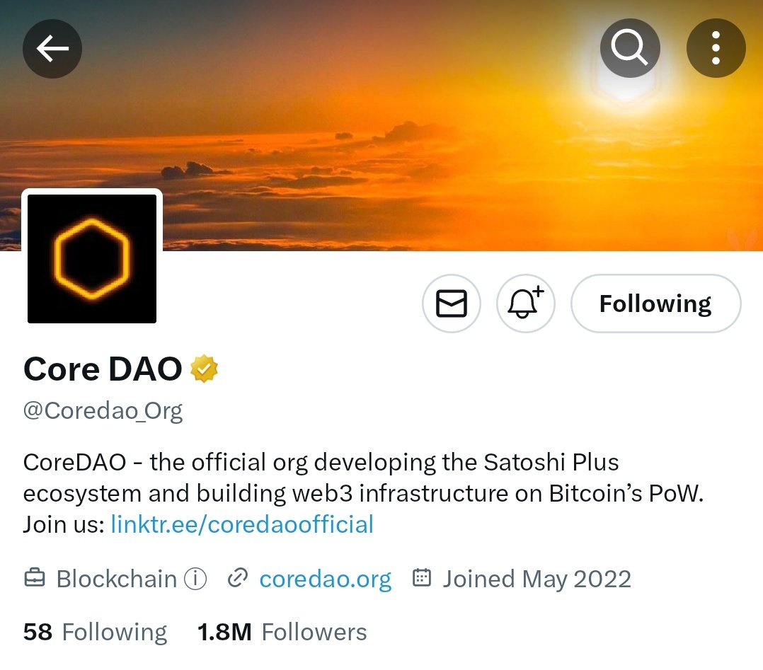 Bagwoker's tweet photo. Golden verified mark for CoreDAO ๐คฉ๐
Moving further is required just for #COREmunity to notice quickly. โก๏ธ
Always $CORE to the moon ๐ https://t.co/yig9nKjCpJ