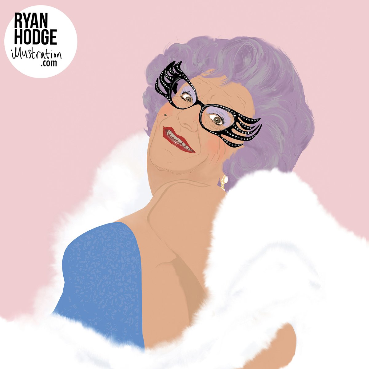 ryanhodgedraws's tweet photo. So sad to hear about #BarryHumphries. #DameEdnaEverage was my absolute favourite.  
They will Both be sorely missed! #RIPBarryHumphries 

This is my illustration of the one and only #DameEdnaEverage - #megastar #melbournehousewife 
https://t.co/zHBmPGTB2D https://t.co/LTIrBGxNFc