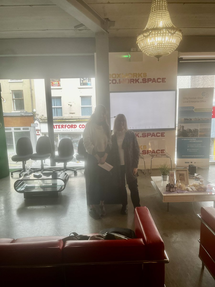 mediahelm's tweet photo. Jacqui @LEOWaterford announcing the winner of Dragons Den style Pitch Perfect  here @BoxWorksCoWork. Well done to all of the entire and winner is Praveen of #UOTO https://t.co/6vSgnVX6V9