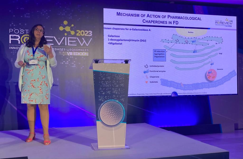 RarasReales's tweet photo. PBXs: New pharmacological chaperones to increase ¬-galactosidase A activity in #Fabry disease cellular models.
La Dra. Saida Ortolano, del @IISGaliciaSur de #Vigo, inicia la sesión #RAREVIEW23 de comunicaciones orales españolas en el WorldSymposium de este año. https://t.co/dyaOKE7D7b