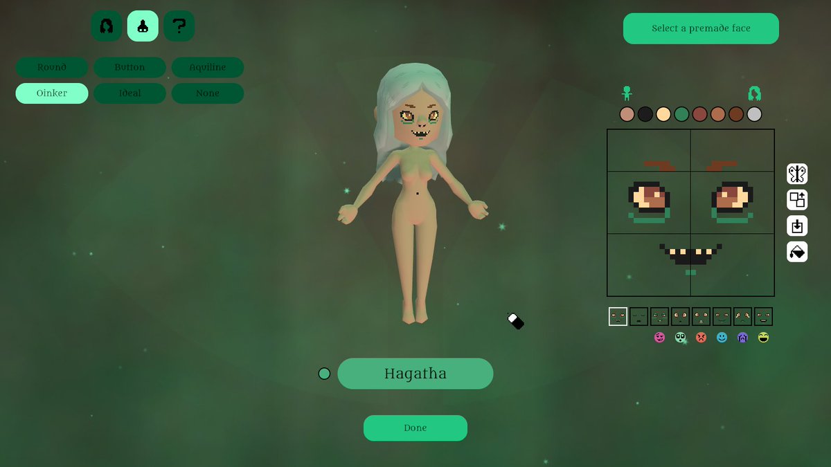 Alora_Fane's tweet image. #gamedevblog post: alorafane.com/blog/570
I made a character creator for this side project, where you can draw your own pixel face. Is the Barbie-doll-like nudity inappropriate though?? I worry to much about negative evaluation!
#gamedev #indiedev