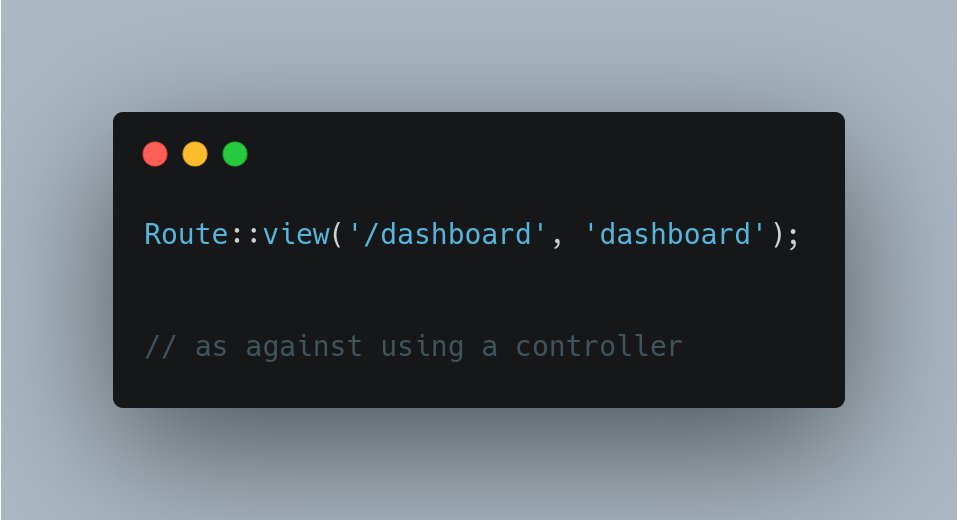 DanielSundayEf1's tweet image. Did you know that you can use Route::view() to render simple views in Laravel?
#100DaysOfCode
#100DaysOfLaravel
#100DaysOfPHP
#PHP_tips
#SigmaDev