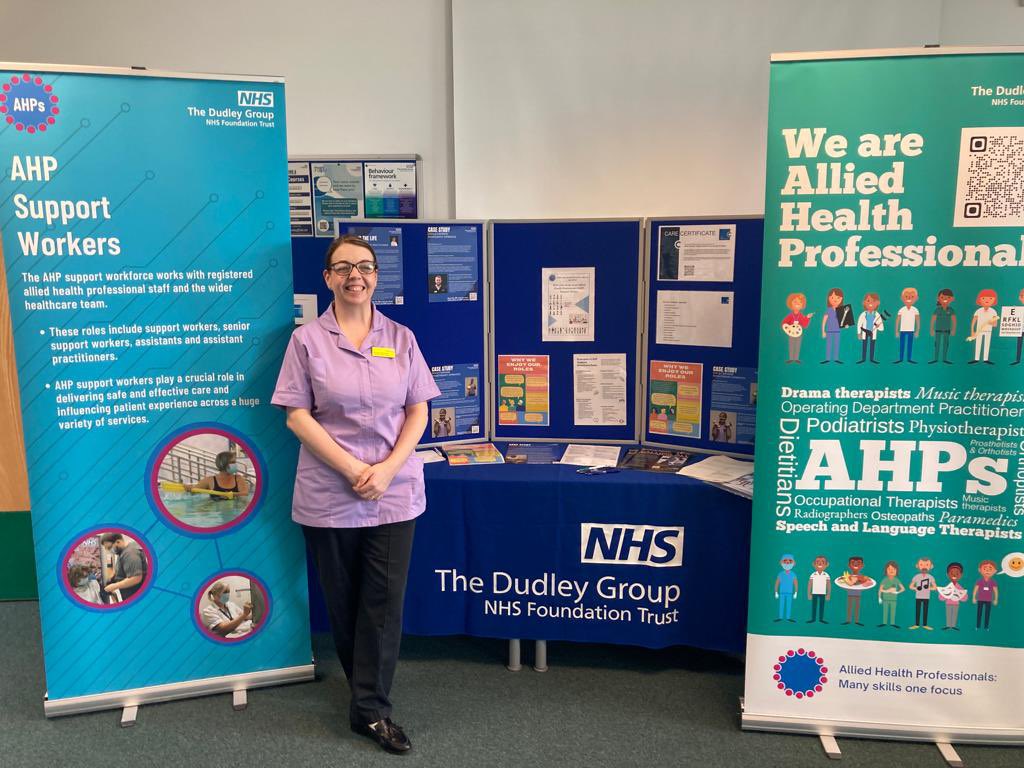 KarenLe08016942's tweet photo. Great to see the #AHP teams and #SupportWorkers @DudleyGroupNHS coming out in force to speak to local people about opportunities to work within the Trust 🤗 #OurTalentIsFindingYours https://t.co/GBfxnk9cPX