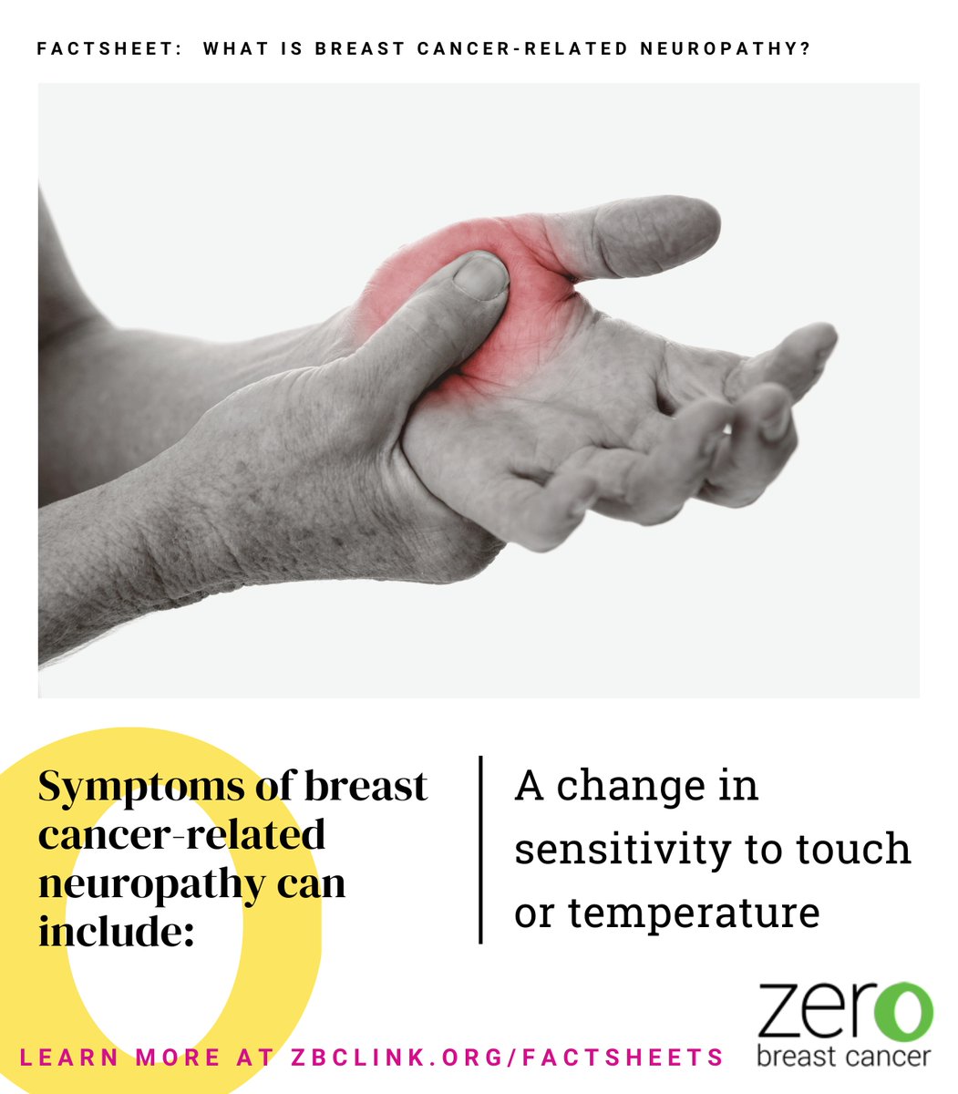 zerobreastcancr's tweet photo. A change in sensitivity to touch or temperature is a symptom of breast cancer-related neuropathy. Learn more about it and tips for coping in our factsheet. https://t.co/sQlmYoYHrz

#bcsm #breastcancer #neuropathy #nervepain #cancersideeffects https://t.co/wbHM2P6mTe