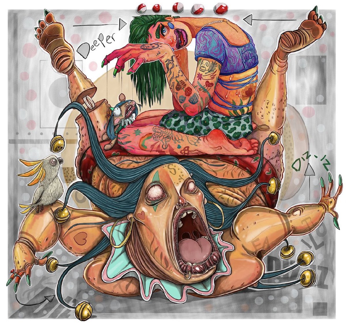 yasrebi_fatima's tweet photo. All bidders &amp; offer makers for all artwork from ILO will get airdropped this gorgeous collab

Title: Play With Us Babe…!
by @yasrebi_fatima &amp; @amber_umber_art https://t.co/HGbkAv8l7w